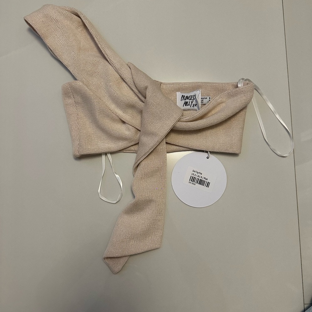 Princess Polly champagne knotted top
